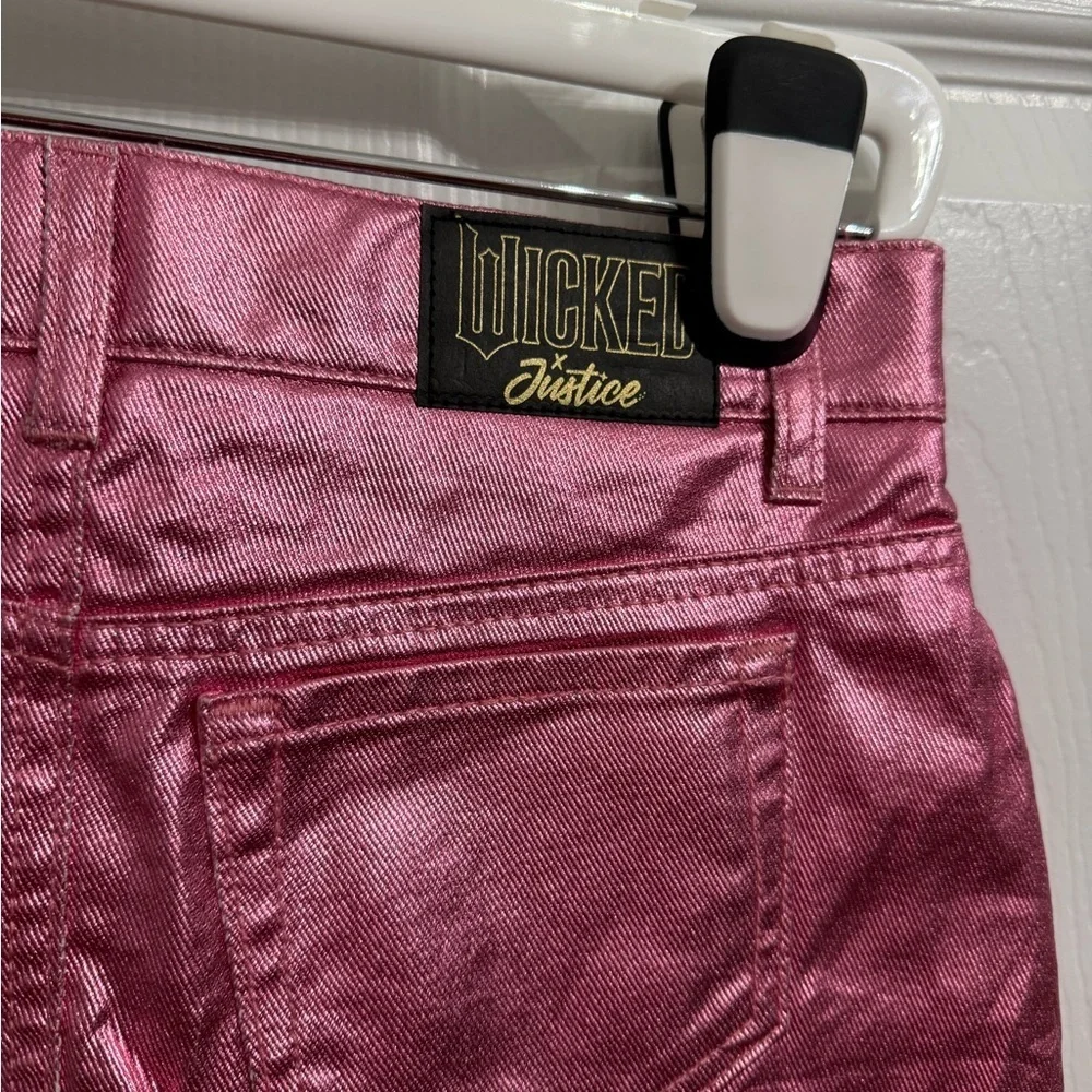 Metallic Pink High Rise Skirt Y2K Wicked x Justice girls size 12 Glinda
